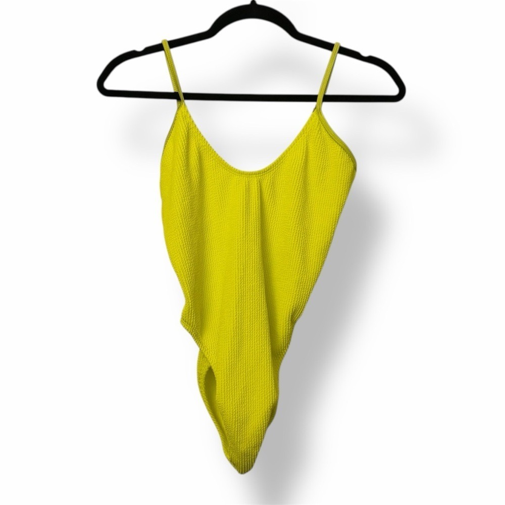 Good American Always Fits One Piece Swimsuit Neon Electric Yellow - Picture 2 of 5